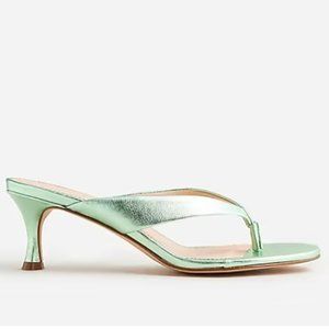 JCREW Violetta Made-in-Italy Thong Sandals in Metallic Leather